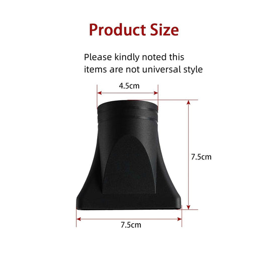 Two pack replacement flat blow drying nozzles made of heat resistant nylon material.