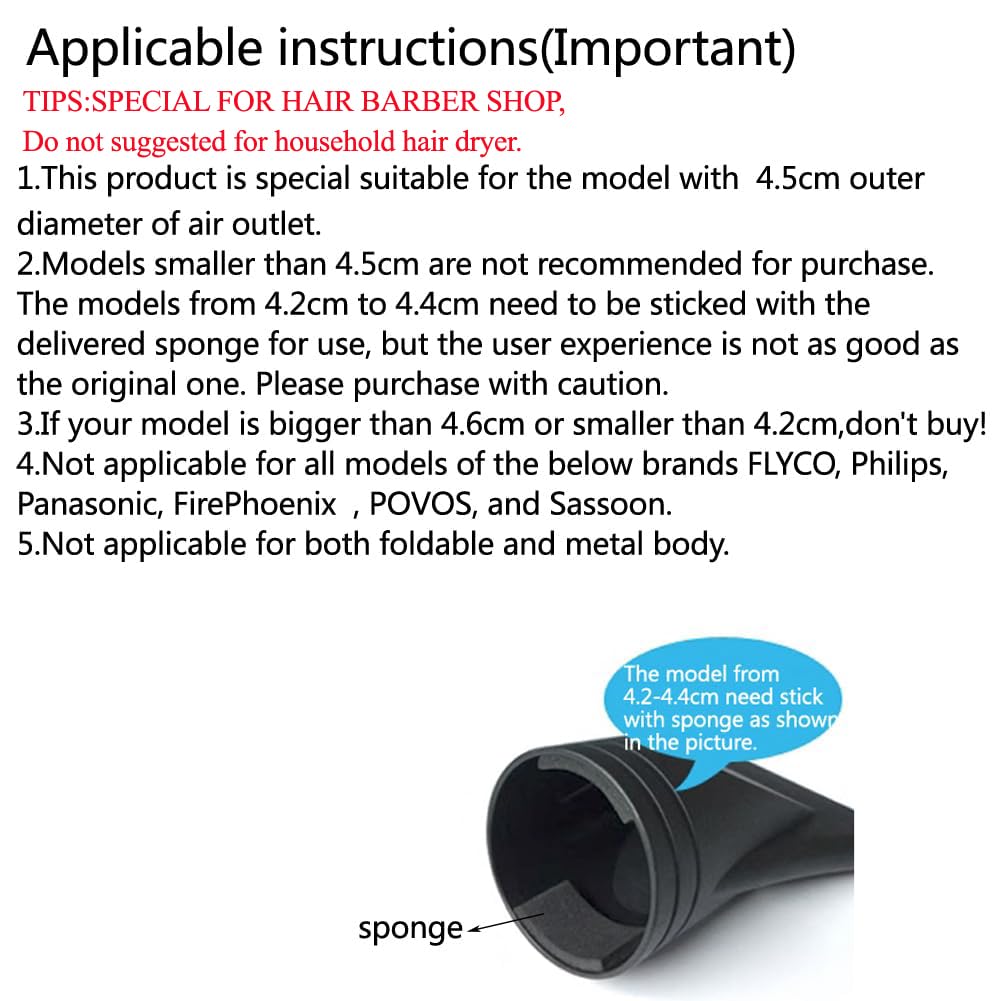 Two pieces of professional black plastic salon concentrator attachments side by side.