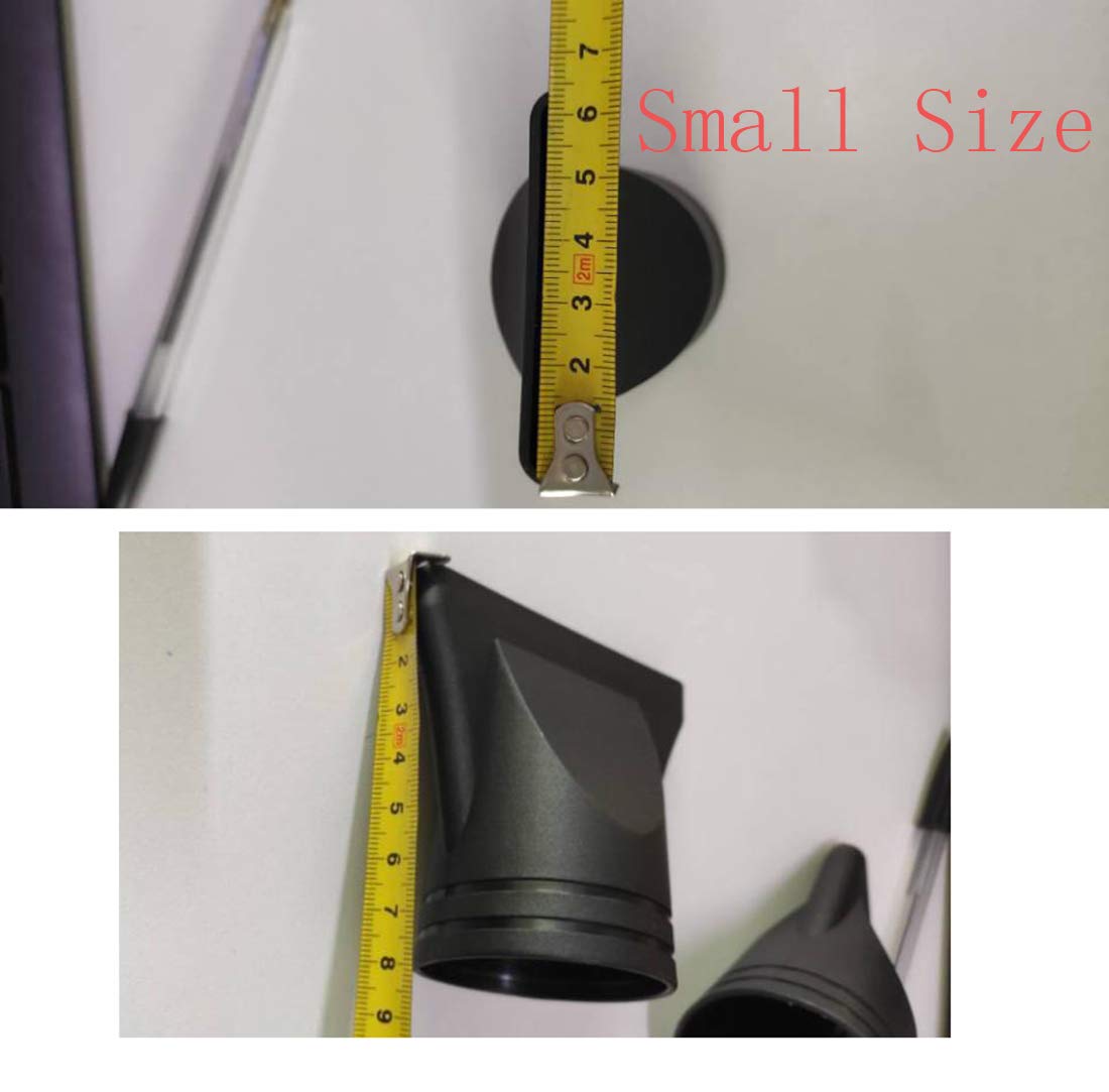 Black plastic blow flat hairdressing styling tool attachment rear connection view.
