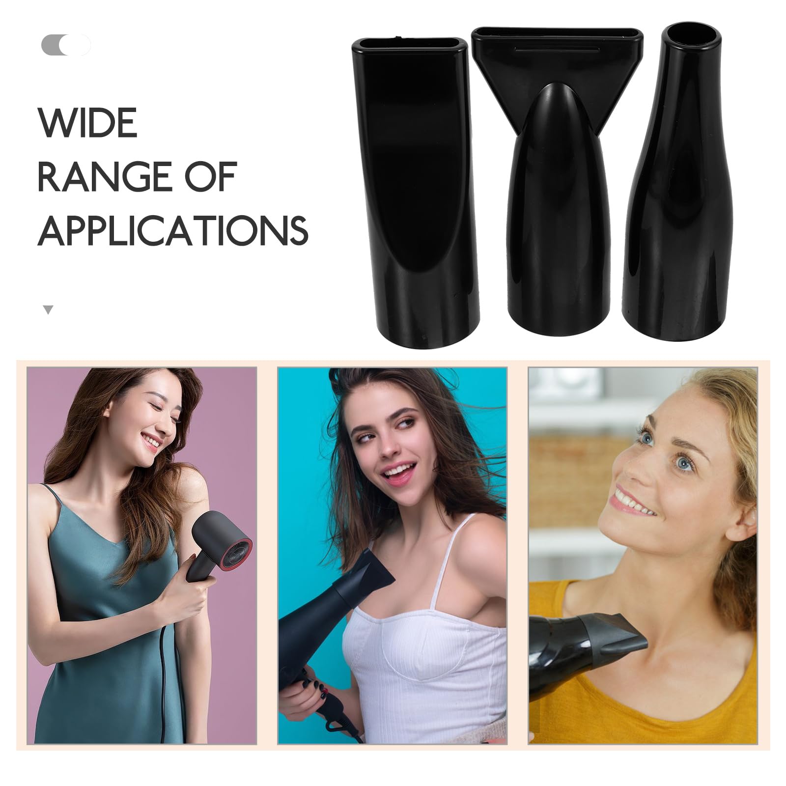 Close-up view of the universal interface on the reusable black plastic hairdressing salon tools.