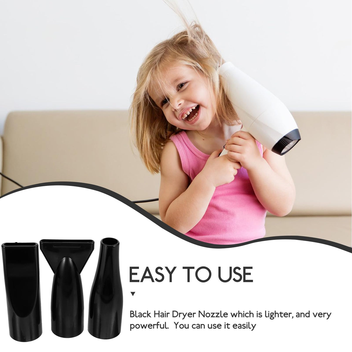 Heat-resistant plastic hair blower accessories