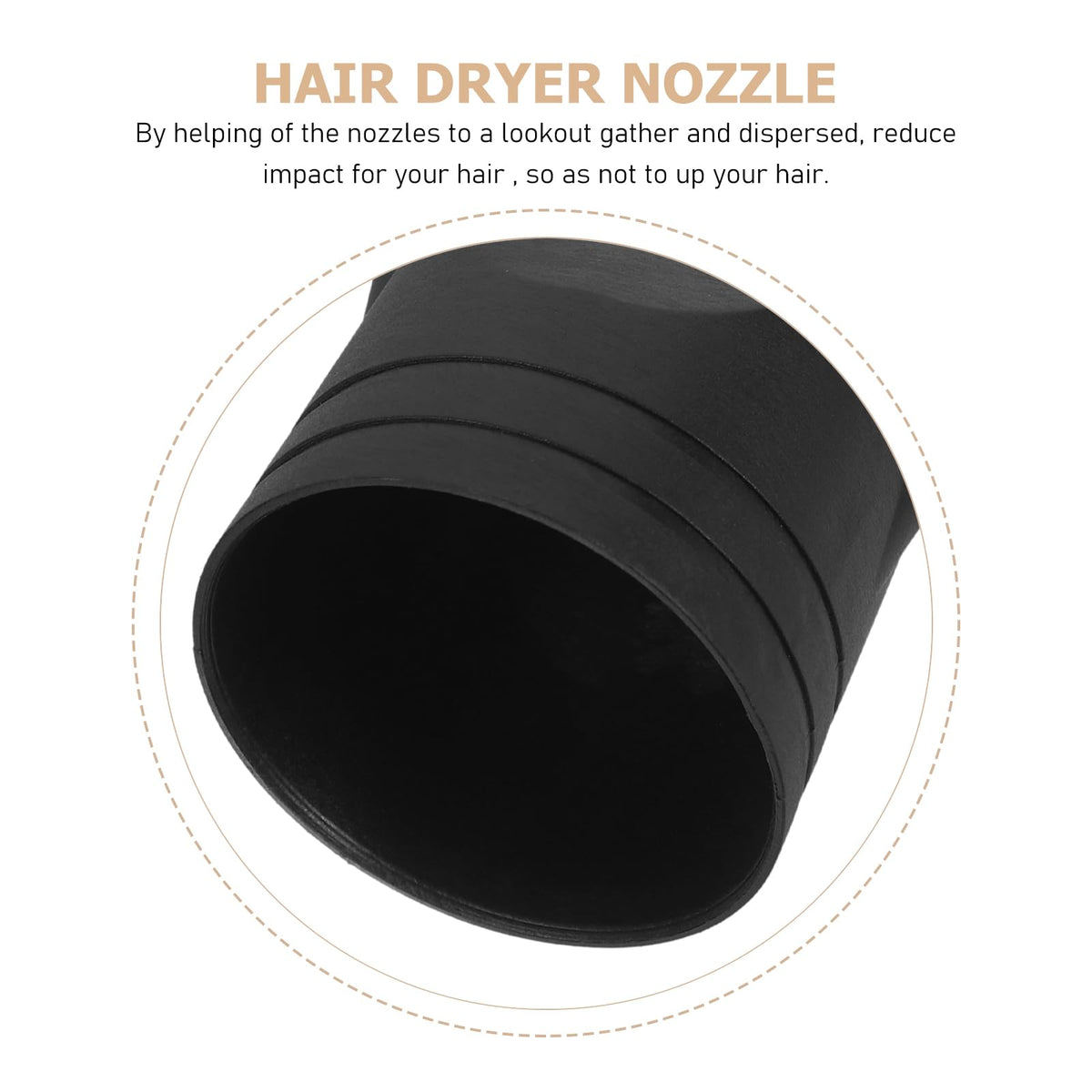 Honmeet universal blow dryer nozzle tip dimensions view
