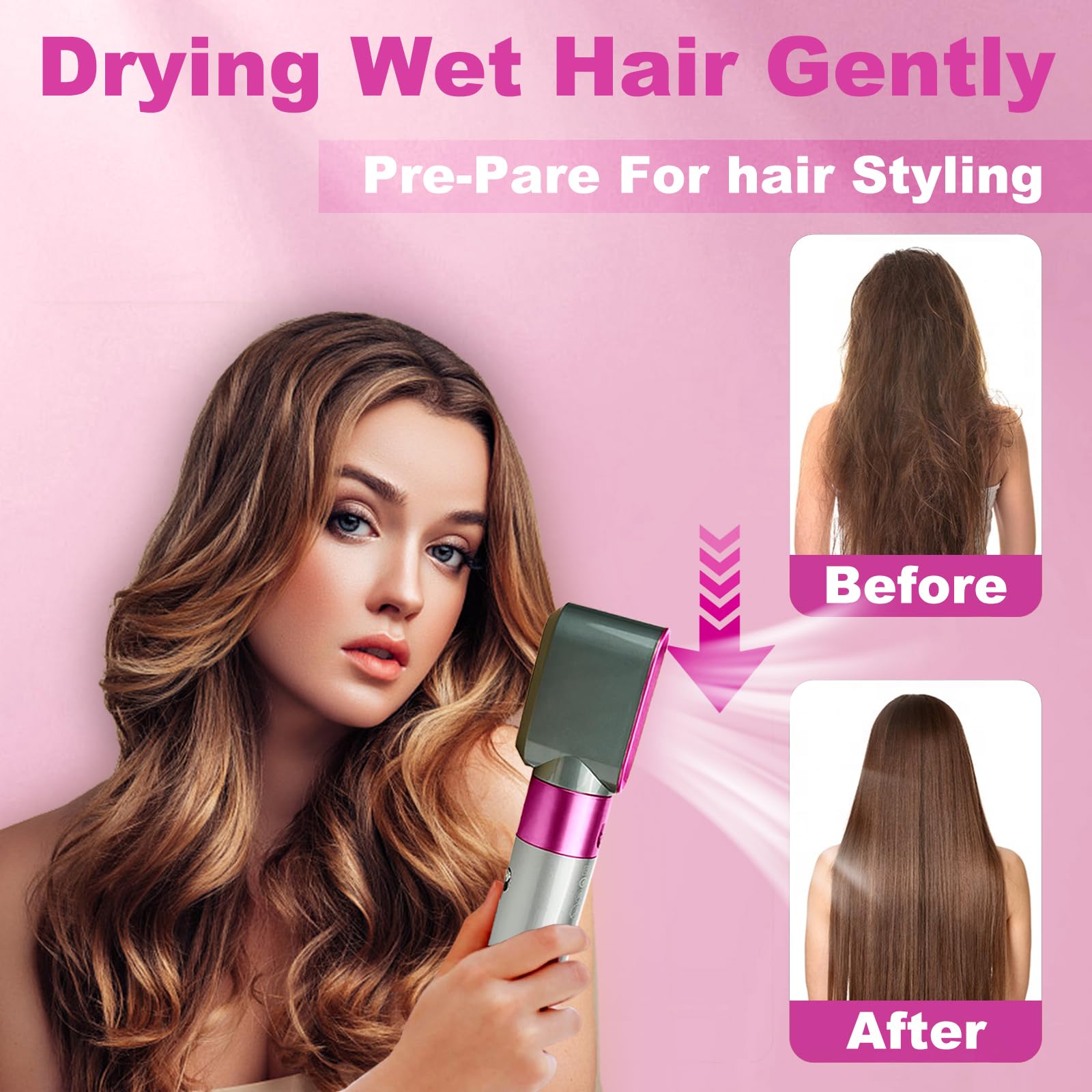 Vibrant purple pre-styling hair dryer nozzle accessory displayed flat against a clean backdrop.