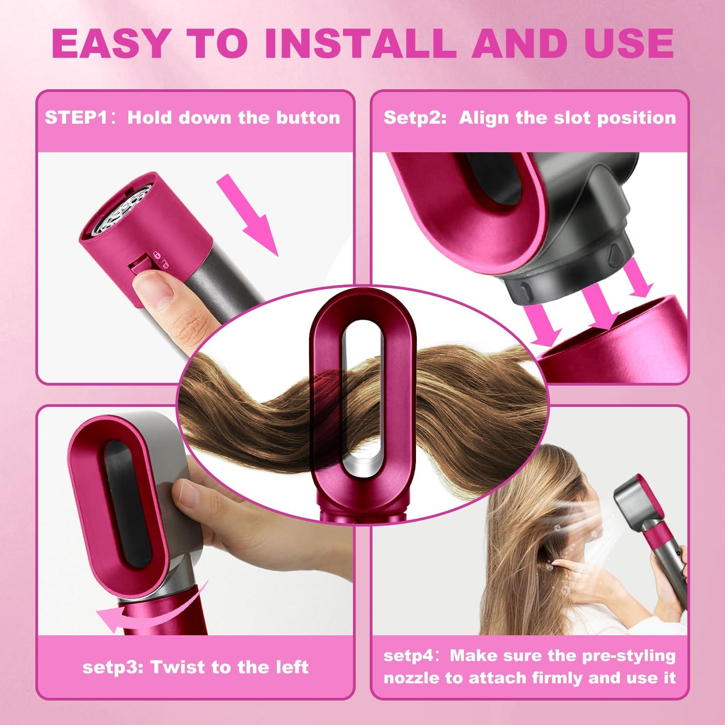 Three-quarter studio shot of the durable styling dryer attachment emphasizing its compact design.
