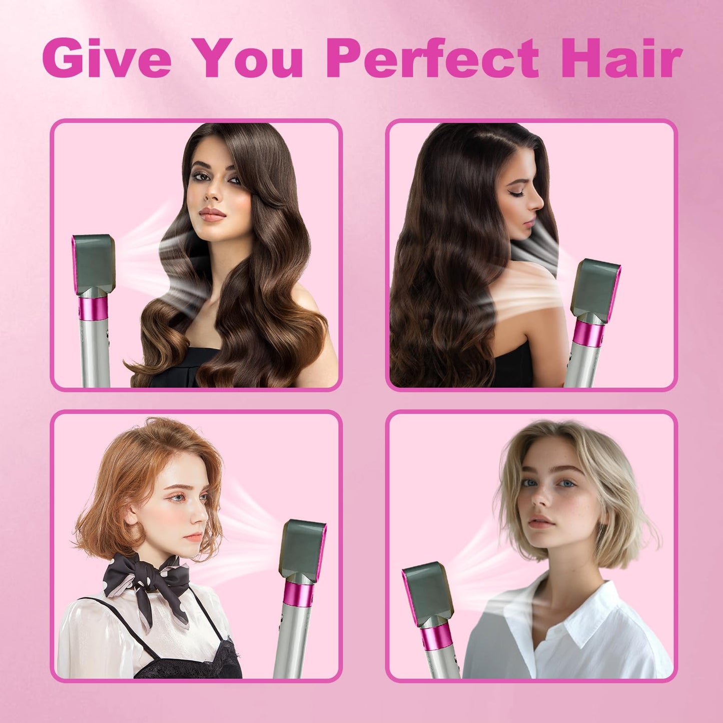 Detailed product presentation of the imported heat-resistant styling nozzle replacement for luxury hair tools.