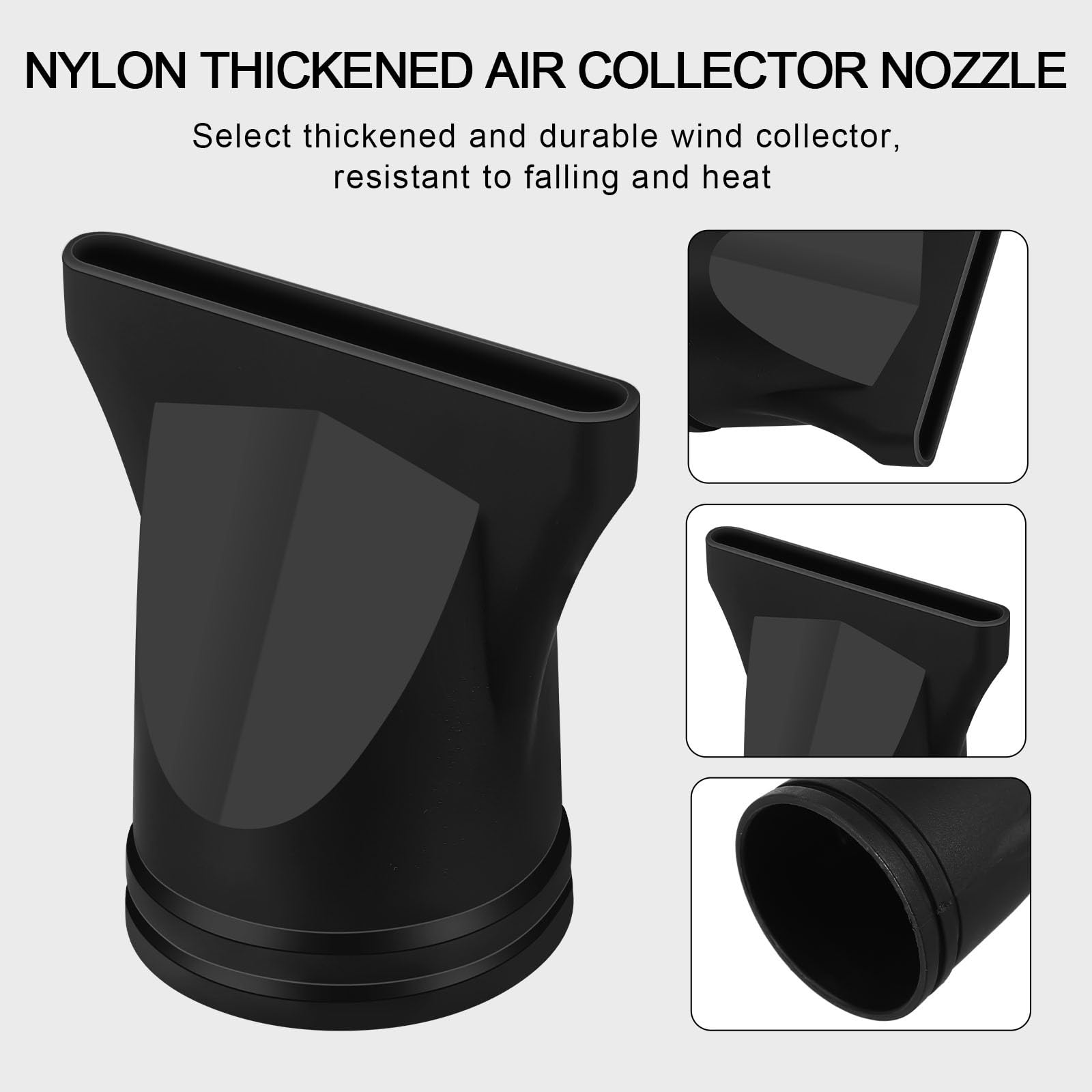 Lightweight universal hair dryer nozzle dimensions showing outer and inner diameters