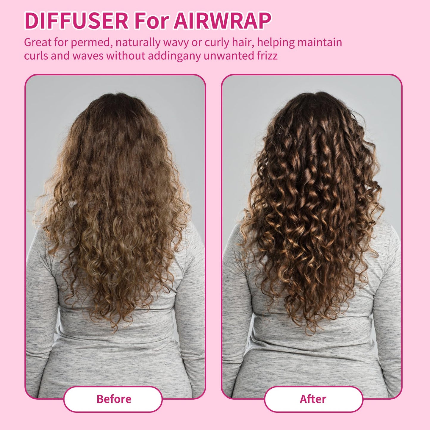 Rose pink volumizing diffuser nozzle attachment showcasing the secure connection mechanism