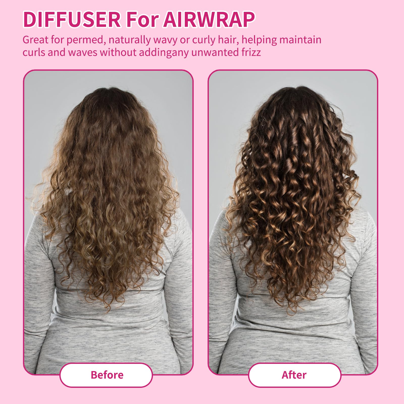Rose pink volumizing diffuser nozzle attachment showcasing the secure connection mechanism