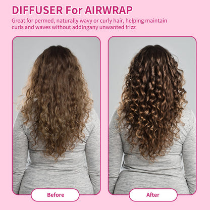 Rose pink volumizing diffuser nozzle attachment showcasing the secure connection mechanism