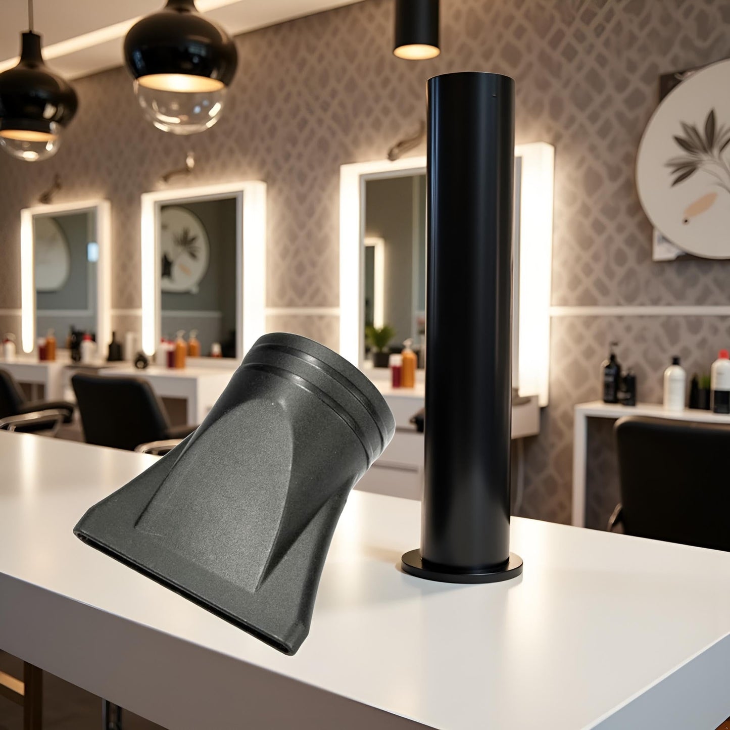 Professional hair dryer attachment designed for efficient salon blowouts and frizz control.