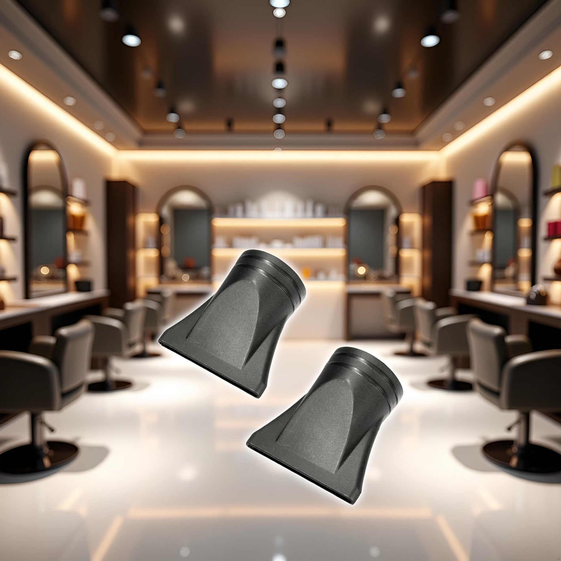 Close up angle of the extra wide airflow opening on the Pluzmecalm hair dryer accessory