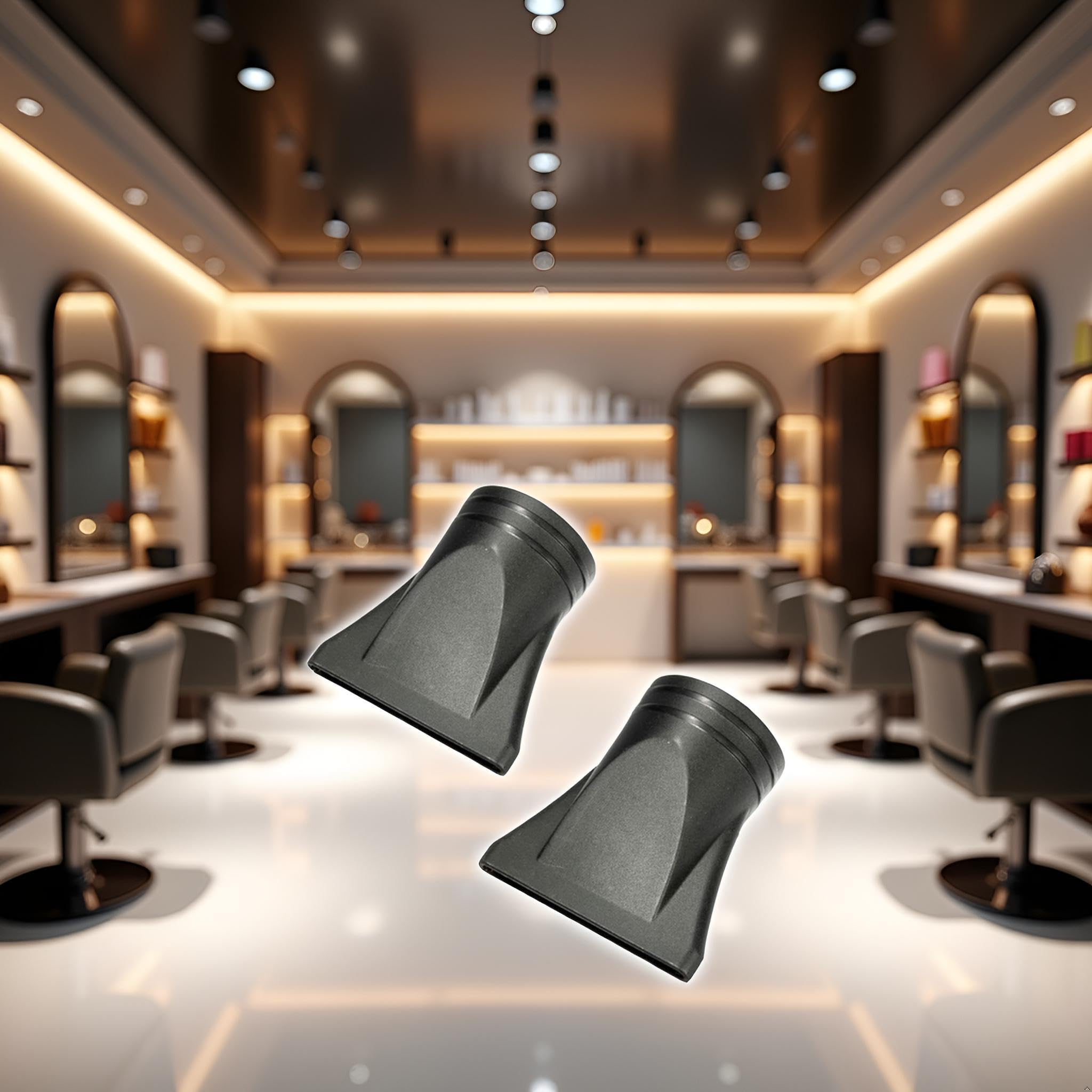 Close up angle of the extra wide airflow opening on the Pluzmecalm hair dryer accessory