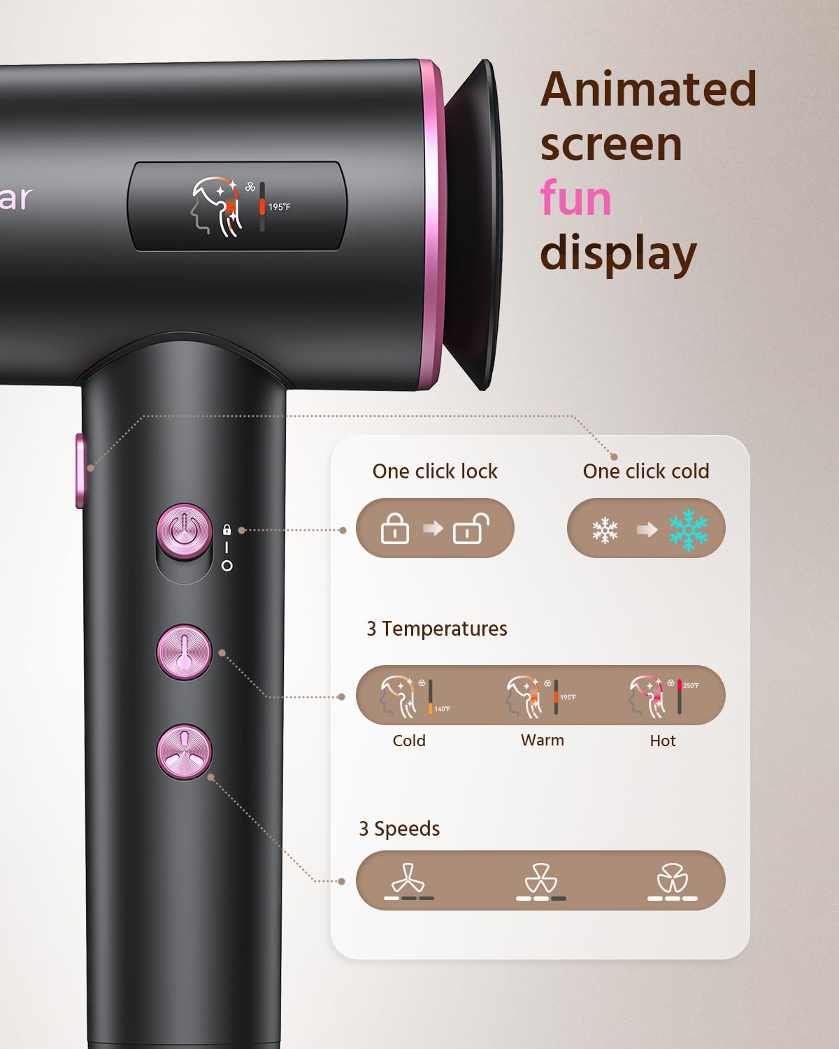 Close up view of the heat resistant material and rare earth magnets on the styling concentrator