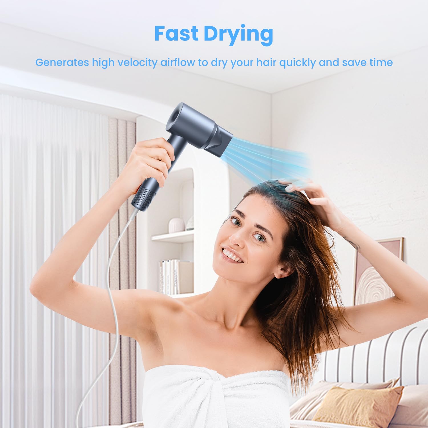 Upgraded concentrator air nozzle replacement for high speed ionic blow dryer