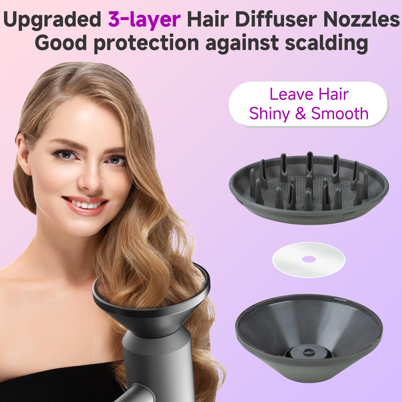 Premium replacement hair diffuser attachment showing the magnetic interface connection
