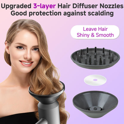 Premium replacement hair diffuser attachment showing the magnetic interface connection