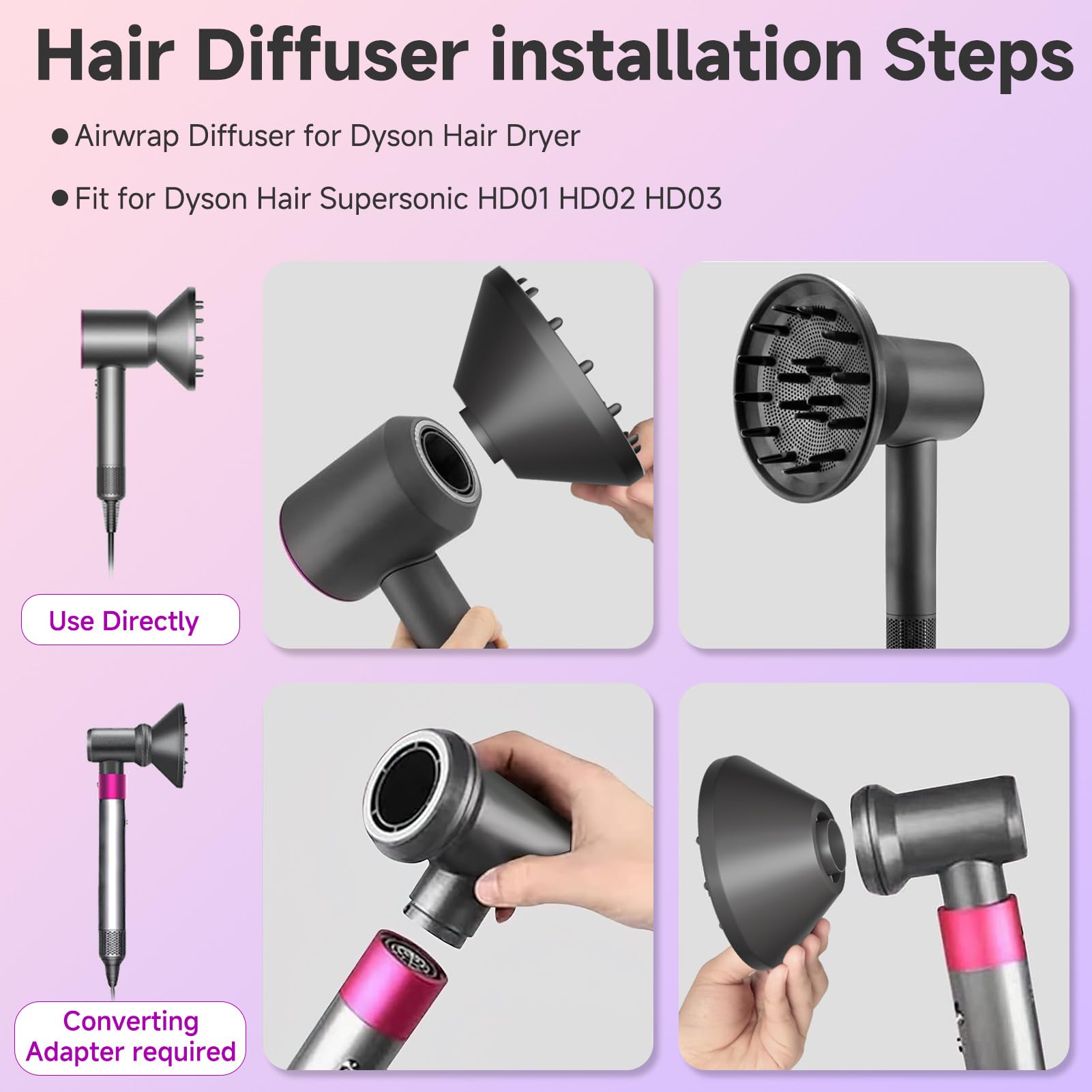 Bowl shaped curly hair diffuser accessory for salon quality home styling