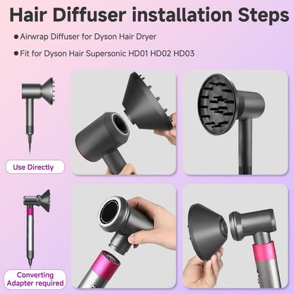 Bowl shaped curly hair diffuser accessory for salon quality home styling