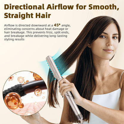 GENCAM hair smoothing nozzle accessory compatible with shark flexstyle system side view showing attachment mechanism