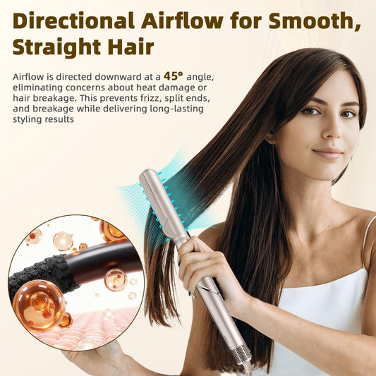 GENCAM hair smoothing nozzle accessory compatible with shark flexstyle system side view showing attachment mechanism