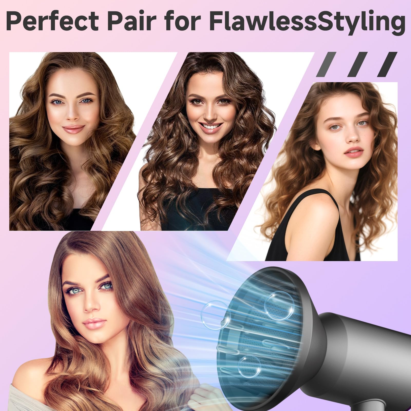 Heat resistant black diffuser attachment for professional volume and curl definition