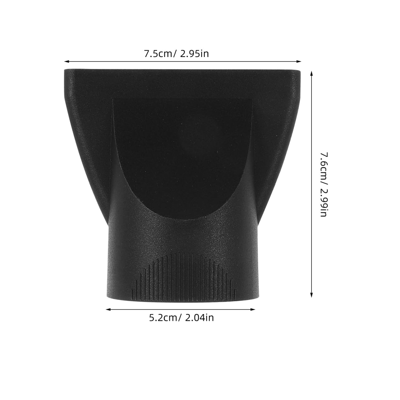 Two pieces of professional blow dryer nozzle replacements displayed on a solid studio background
