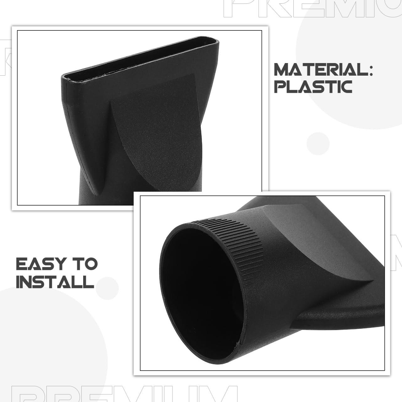 Close up angle of the narrow airflow opening on the universal hair styling tool accessory