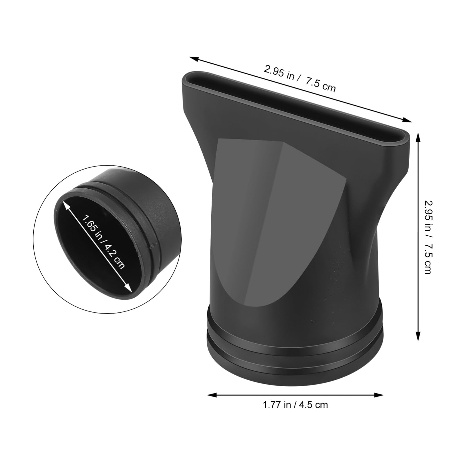 Baluue Gatuida black plastic blower nozzle replacement set of two pieces displayed side by side
