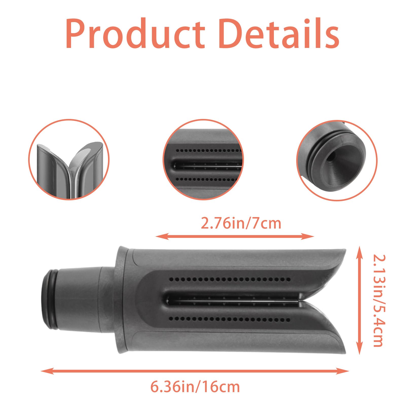 Widened panels on third party hair straightener nozzle for thick hair styling