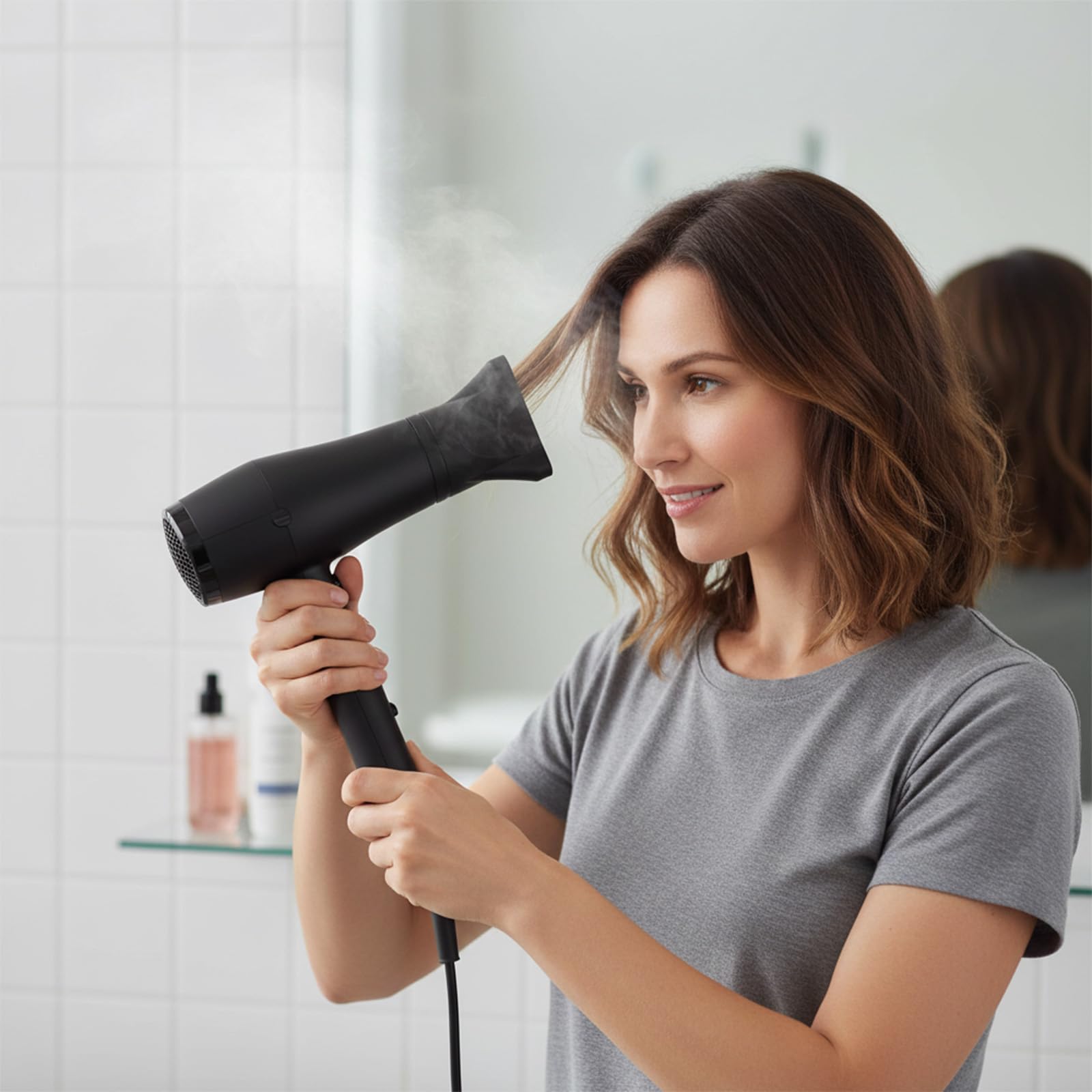 Side profile of the flat replacement blower nozzle illustrating the sleek design built for faster hair drying and smoothing.