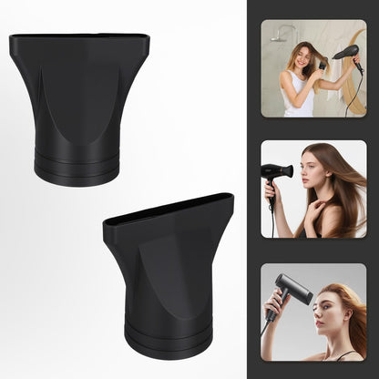 Top view of the professional salon grade hair dryer attachments emphasizing the high quality black nylon construction.