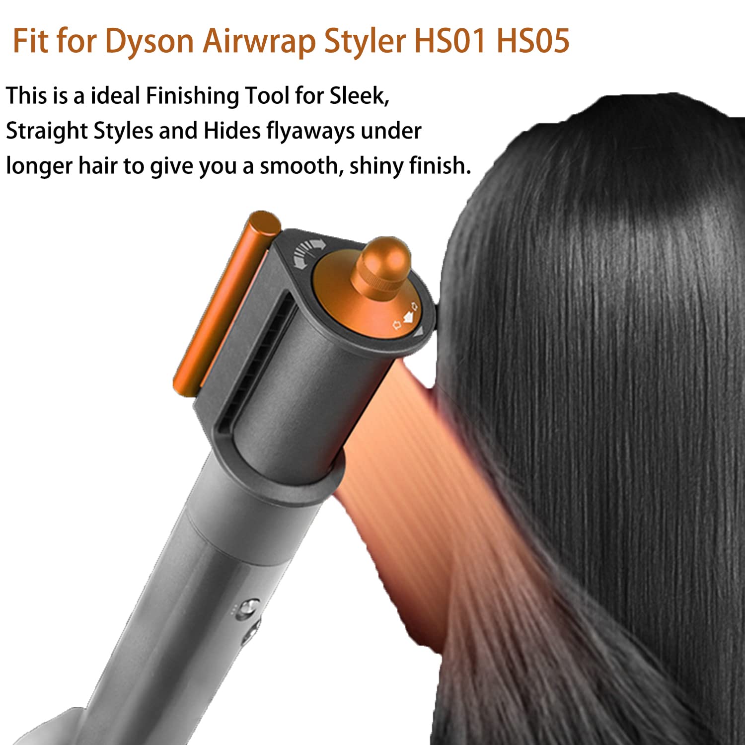 Odashen Coanda smoothing attachment side profile detailing the cosmic orange and iron gray color scheme.