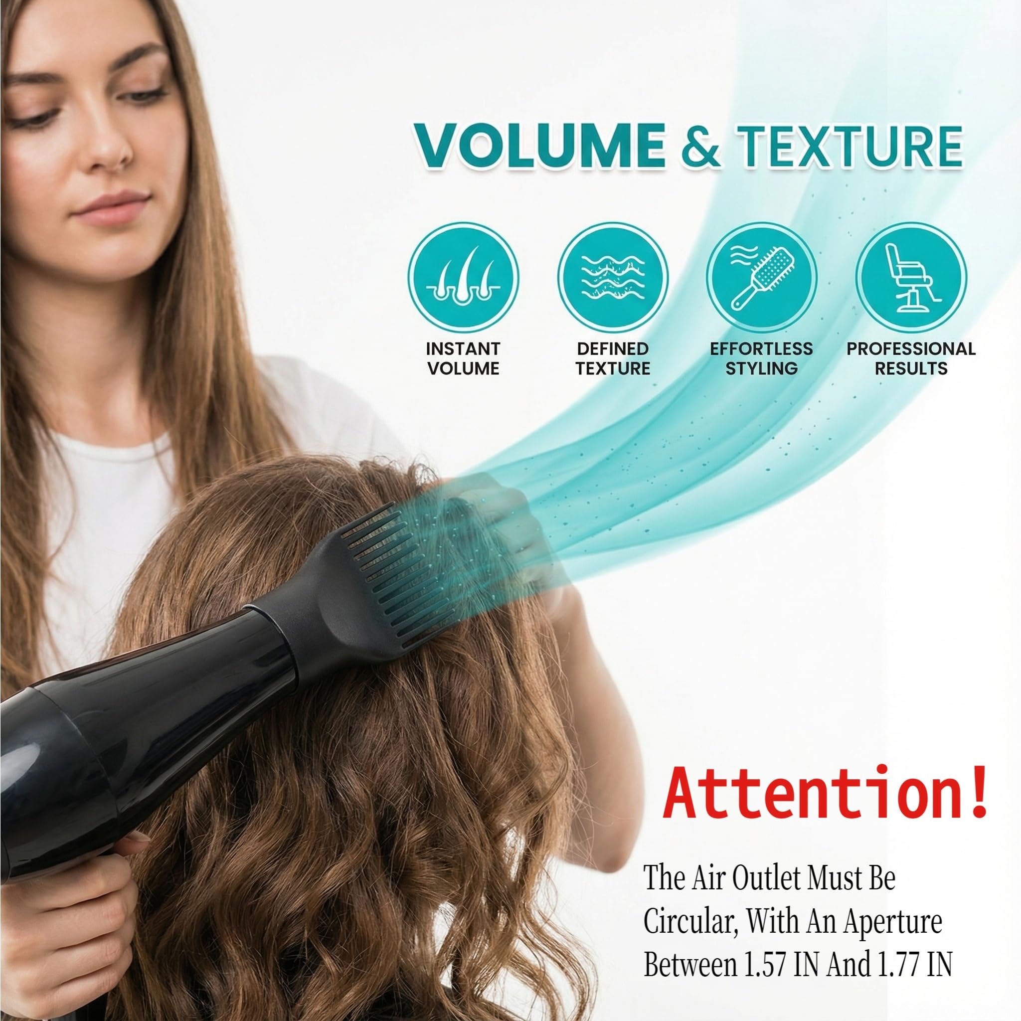 Black plastic hair concentrator nozzle replacement close up styling detail