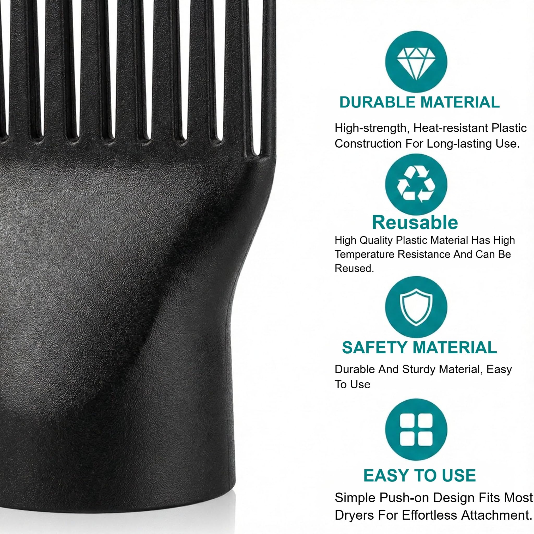 Two piece blow dryer attachment set including narrow concentrator and straightening comb
