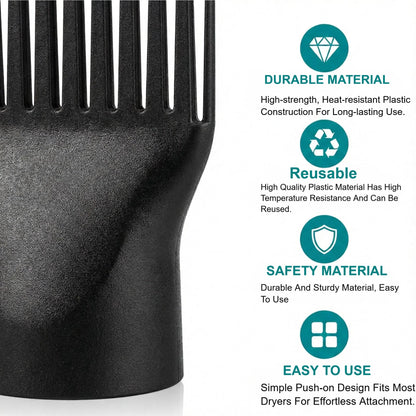 Two piece blow dryer attachment set including narrow concentrator and straightening comb