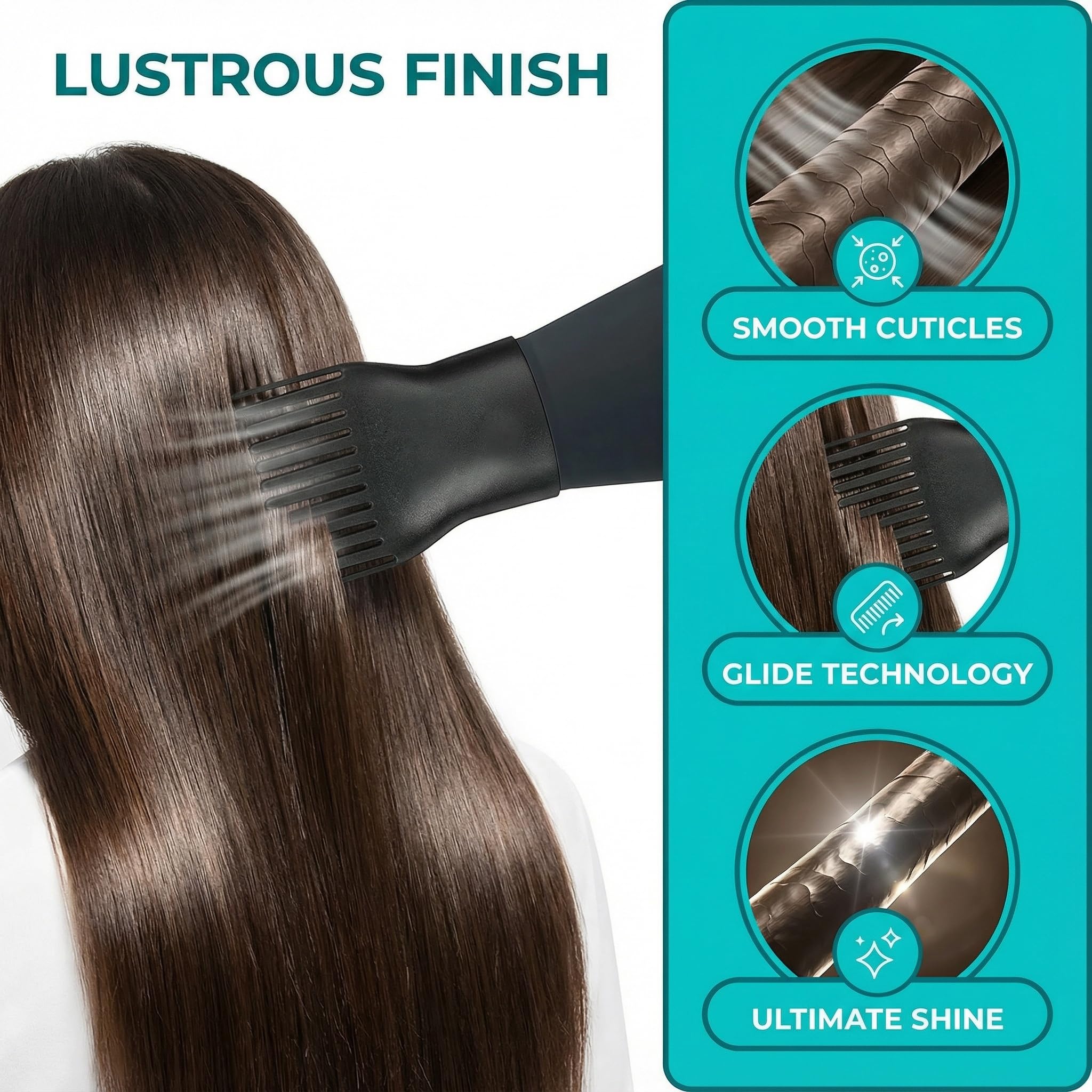 Premium professional plastic salon hair dryer nozzle replacements side view
