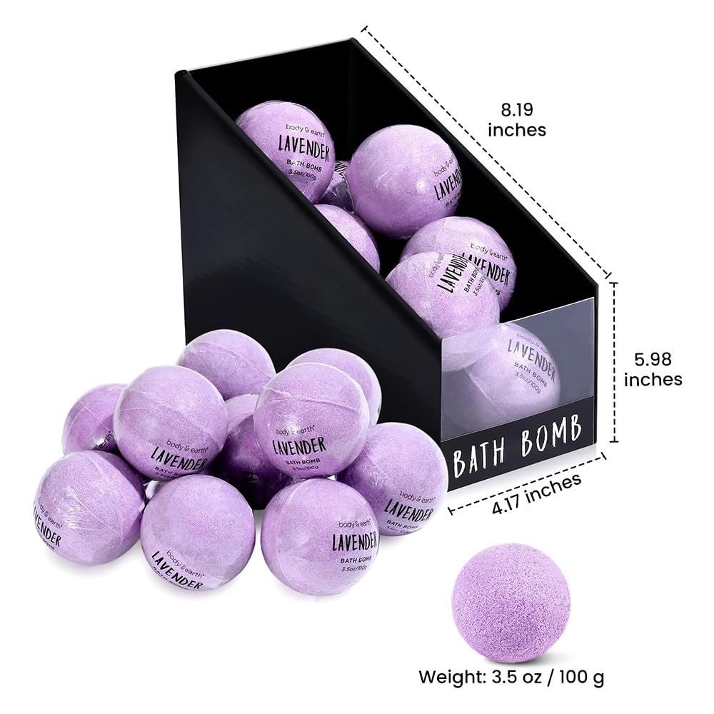 Top down view of 35 ounces total bath bomb collection