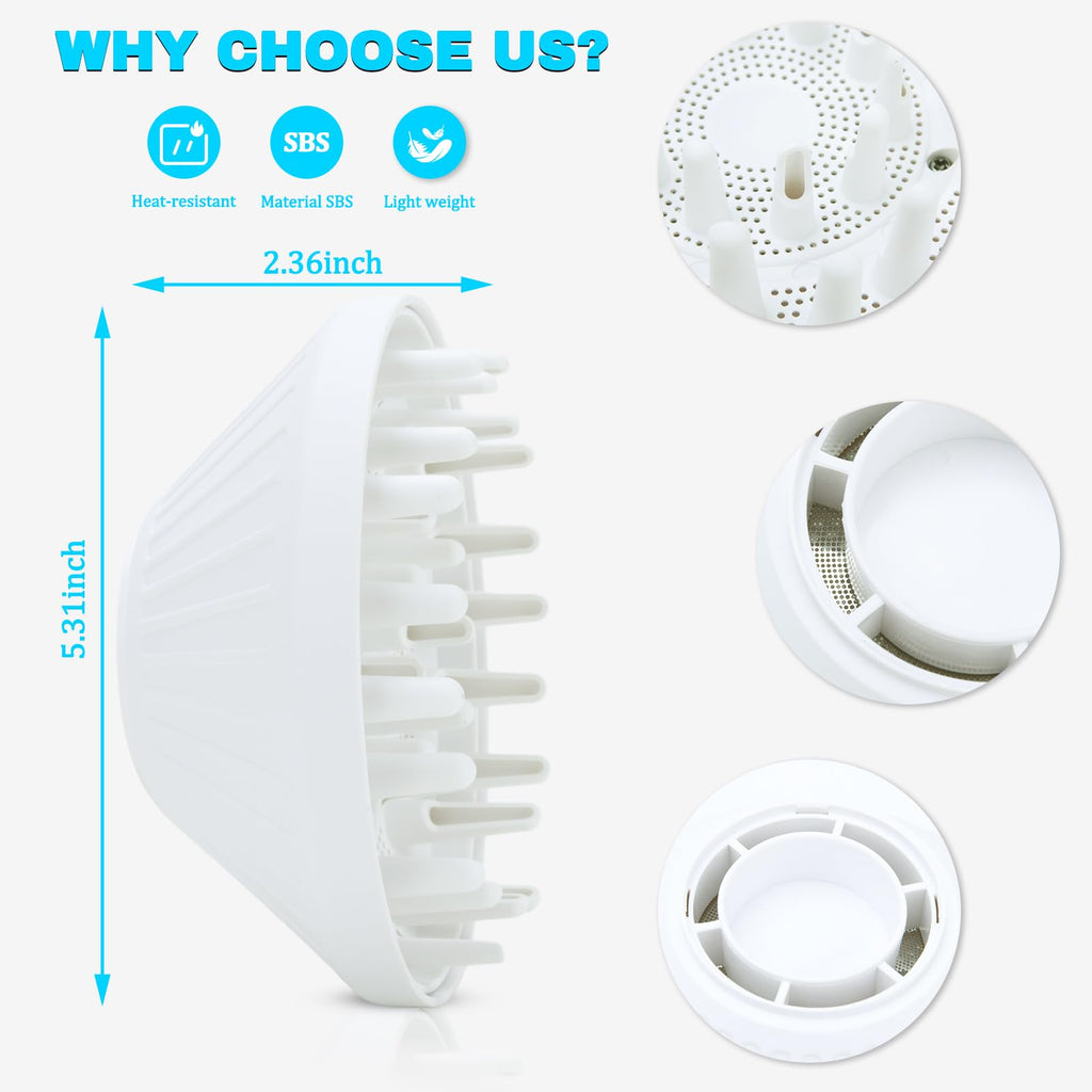 Seichygo heat-resistant PA66 hair styling nozzle in white