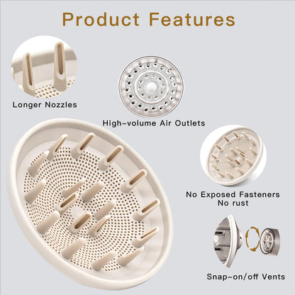 Premium white diffuser styling tool showcasing the deep bowl and airflow vents