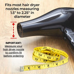 Snozzle Pro adapter attached securely to a hair dryer diffuser