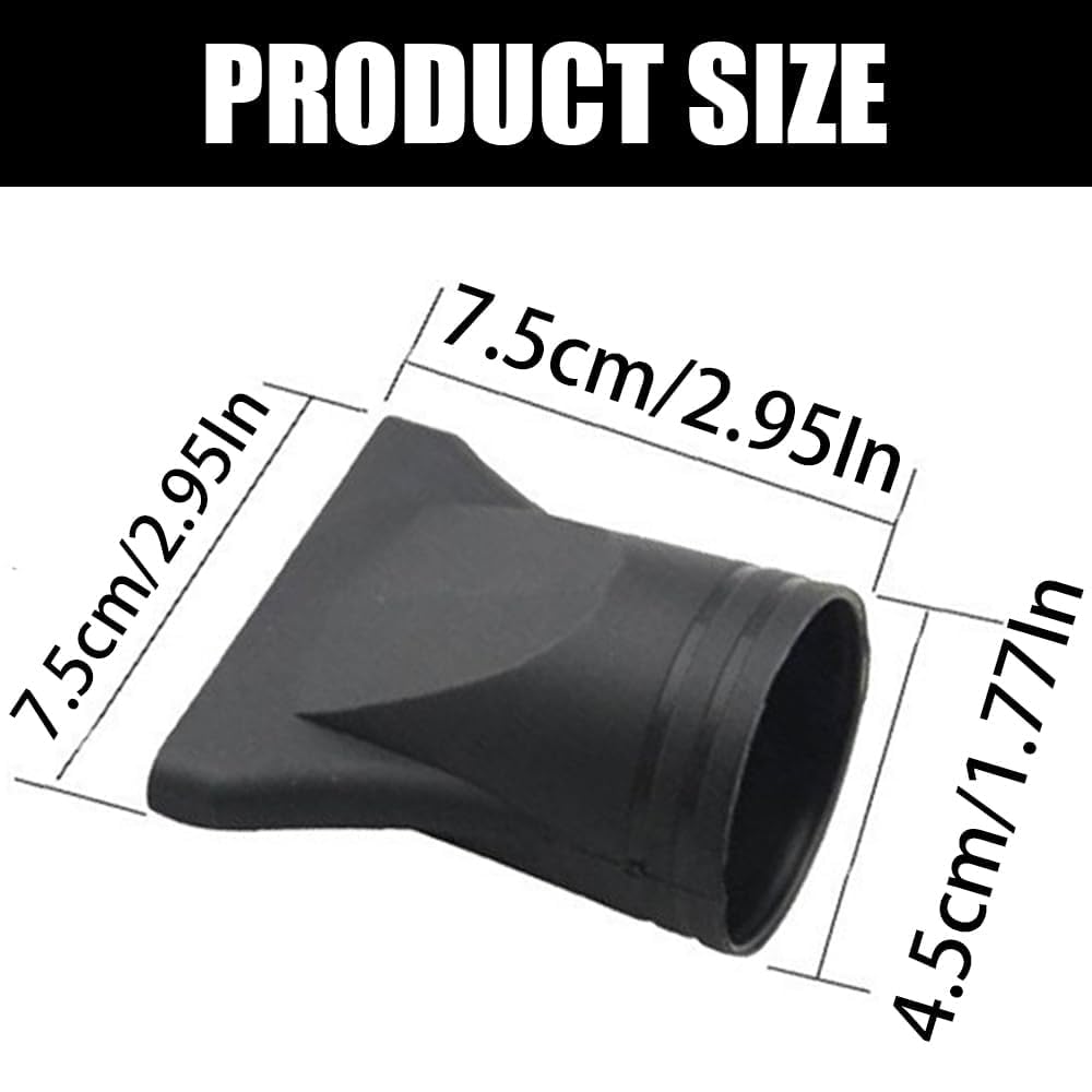 Universal snap on hair dryer attachments for forty five millimeter blow dryer barrels displayed in a set of four pieces
