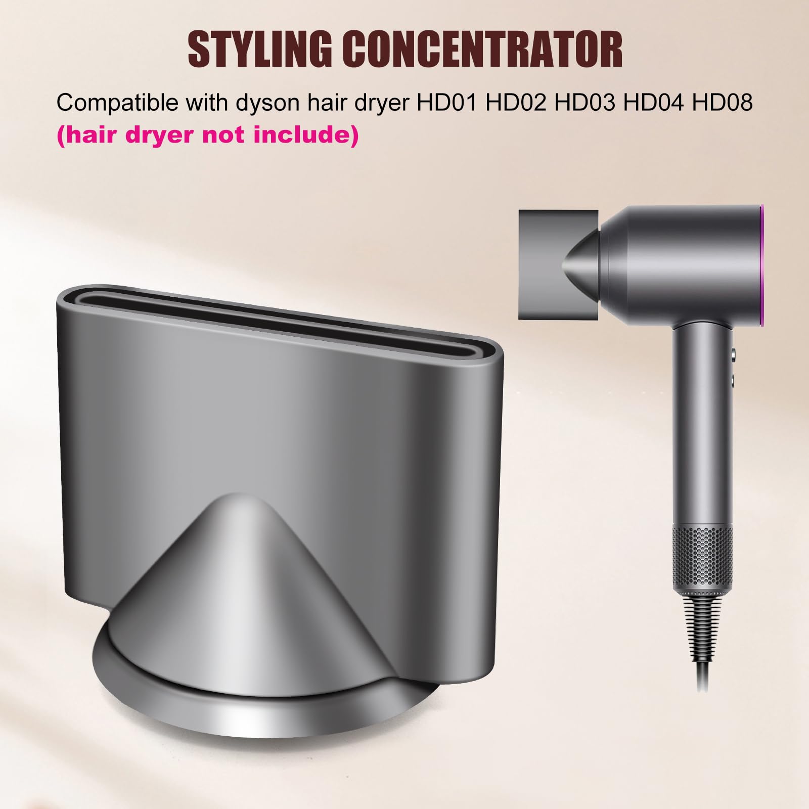 Side view of durable sectioning nozzle designed for precise hair styling and controlled airflow.