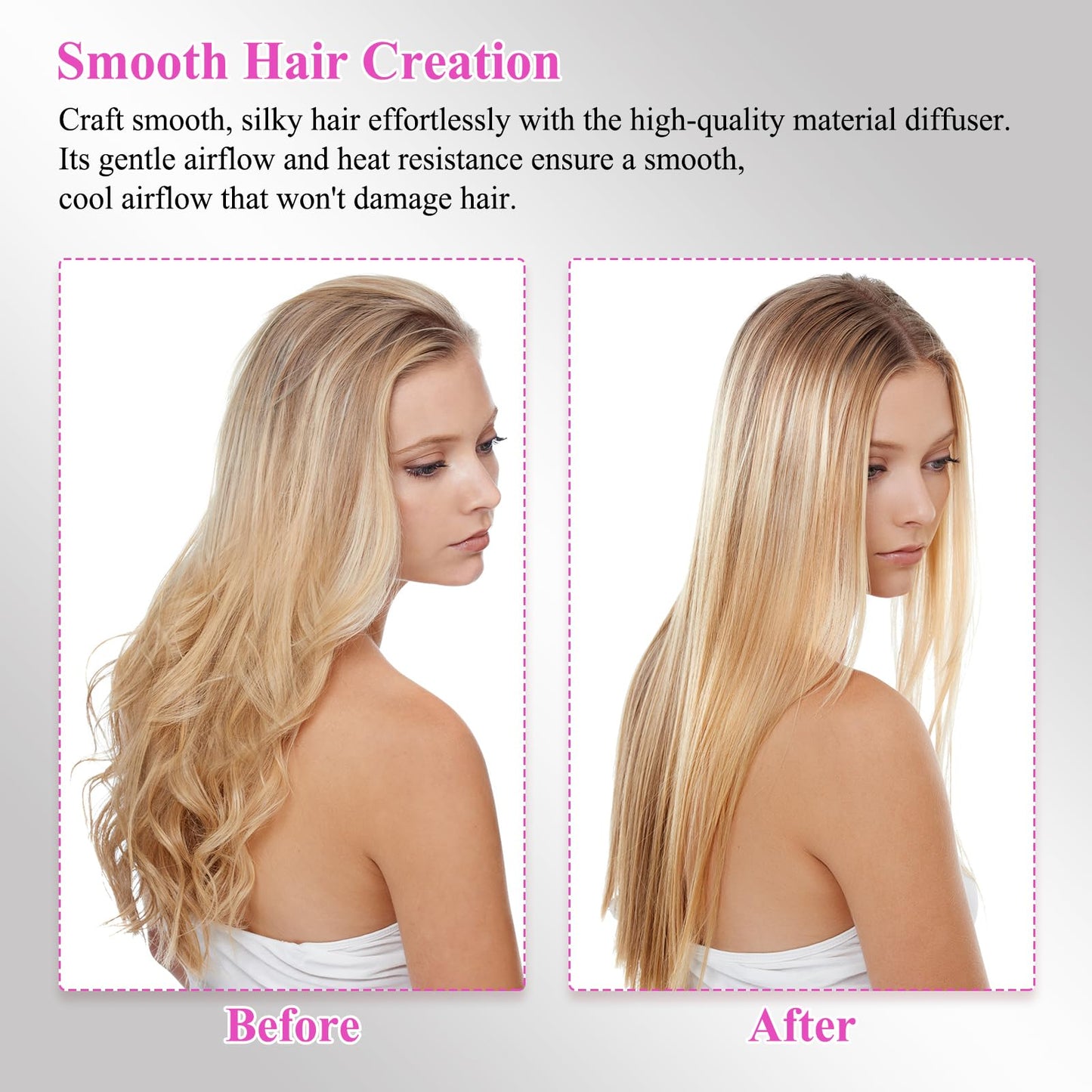 PUREGUST premium styling concentrator nozzle for salon quality blowouts at home