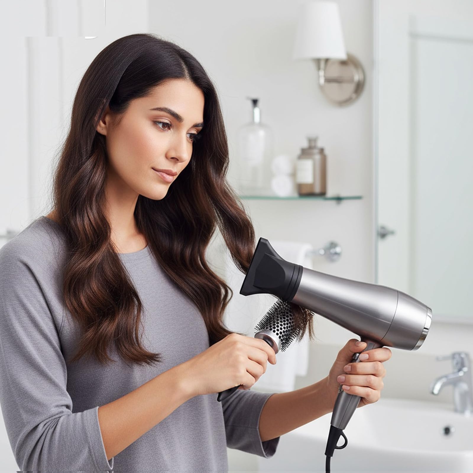 Side perspective of the 1.7 inch hair dryer concentrator nozzle attachment.