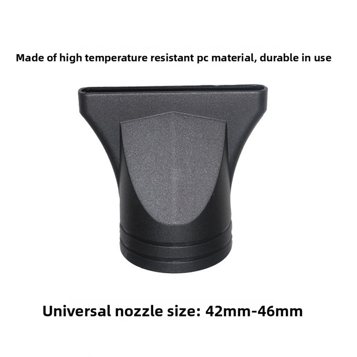 Lightweight black plastic concentrator nozzles next to a measuring tape.