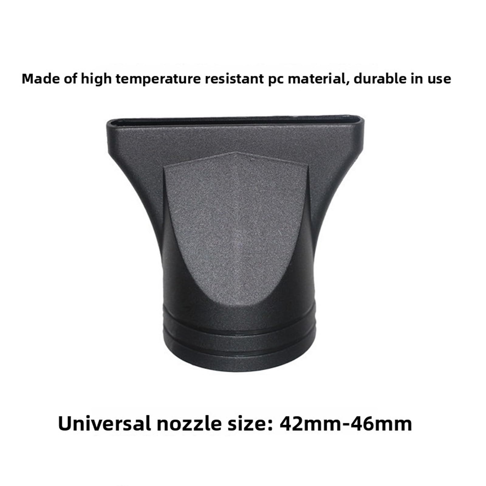 Lightweight black plastic concentrator nozzles next to a measuring tape.