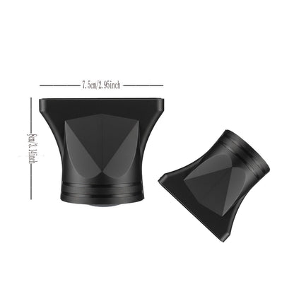 Close up view of the durable heat resistant material of the hair dryer nozzle.