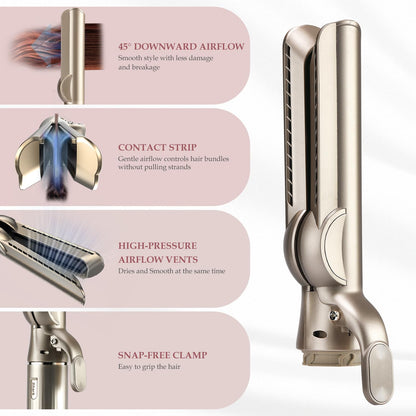 Airflow hair smoother attachment showcasing the 45 degree angled design
