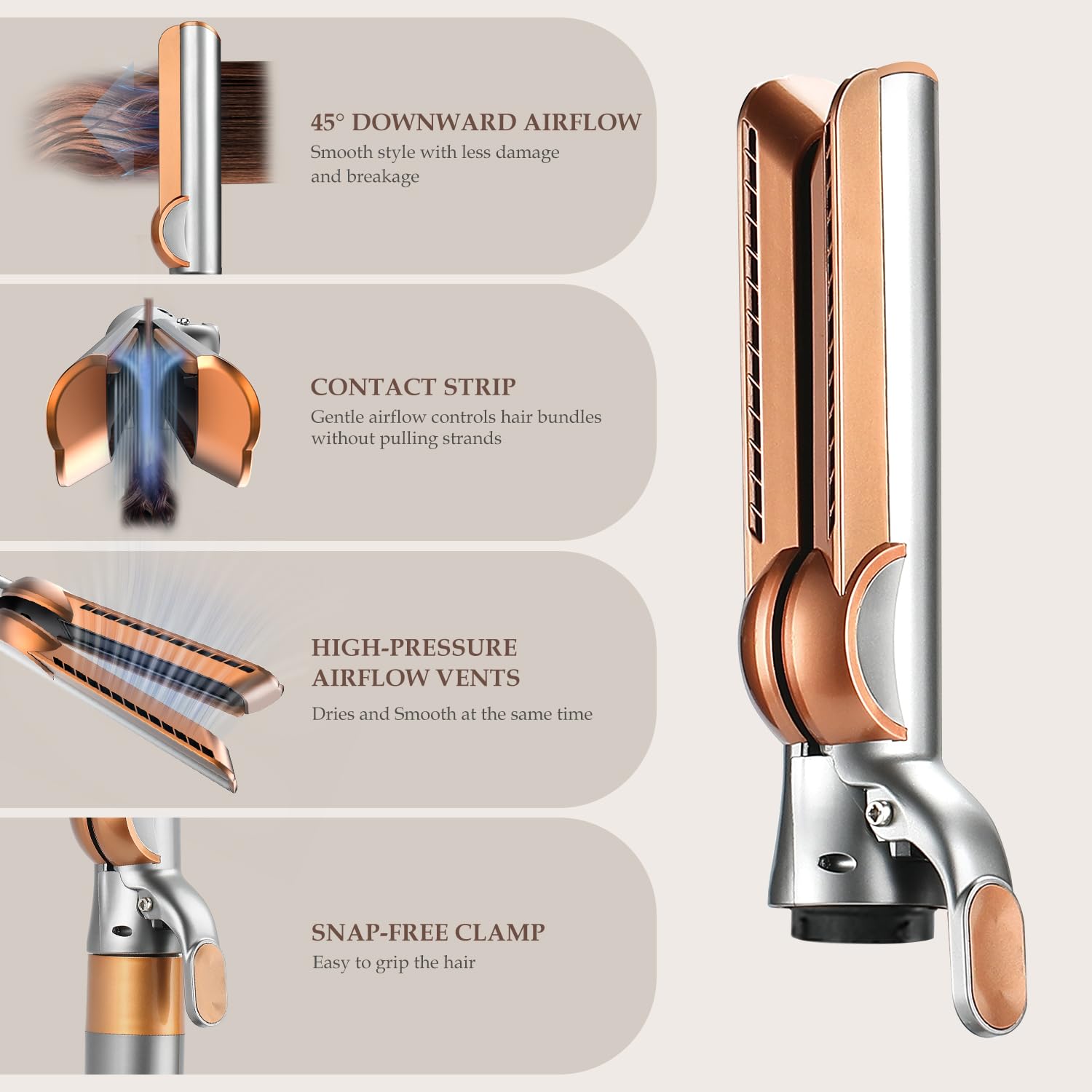 SAZIKA smoothing hair styler attachment demonstrating high quality heat resistant materials