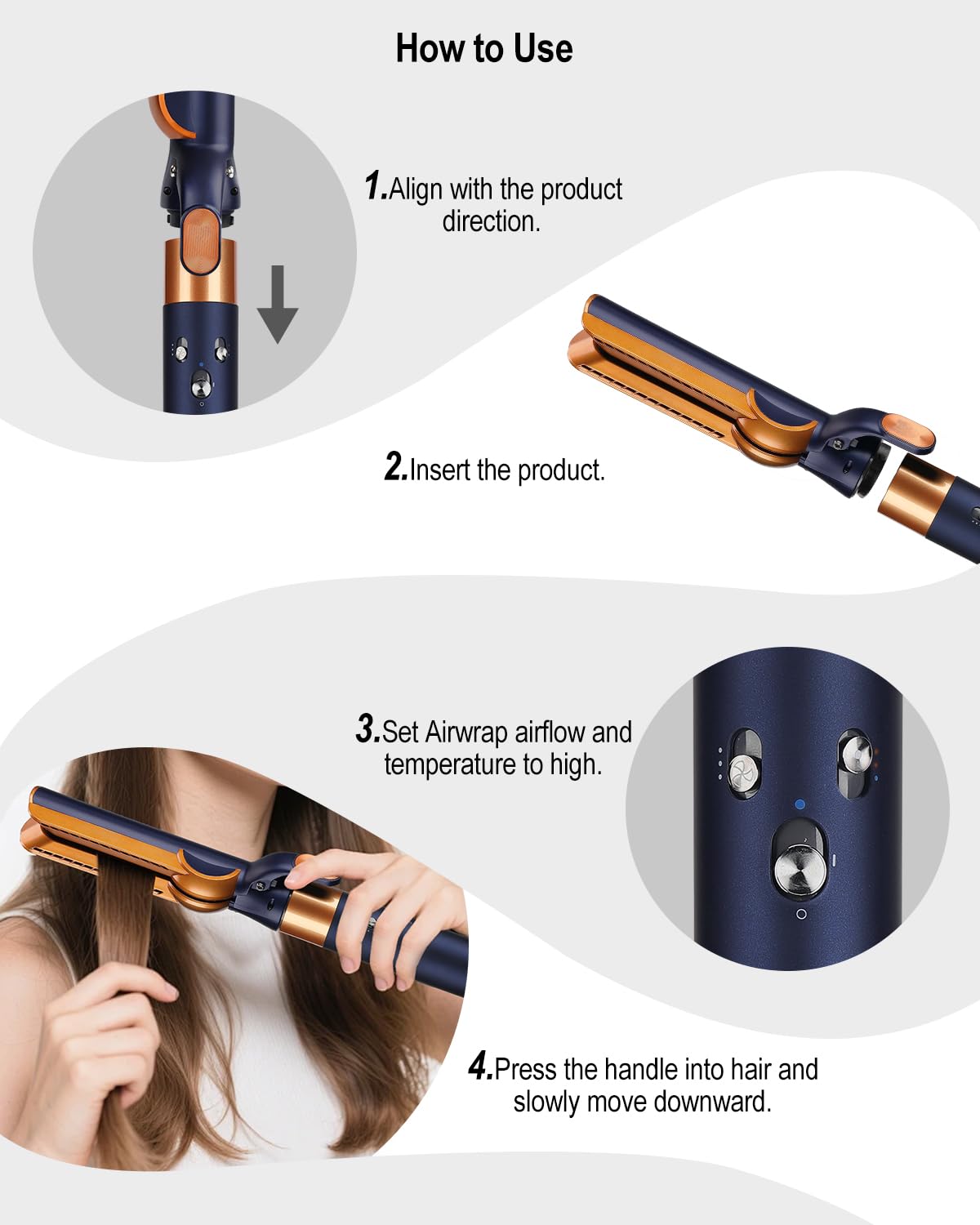 High quality finish of the Texovyrax hair styling attachment for straight looks
